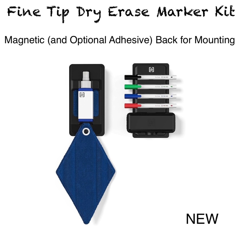 5/$15💥 Dry Erase Marker Kit with Magnetic Back Cleaning Solution Soft Cloth Set